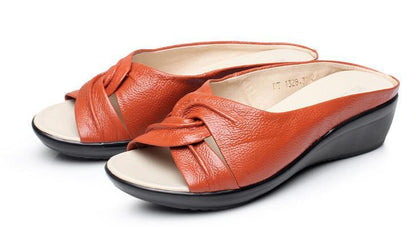 Sandale Wedge din piele naturală