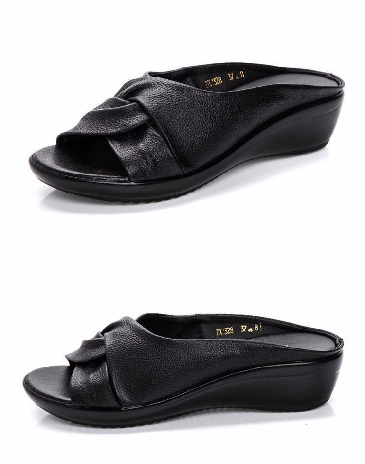 Sandale Wedge din piele naturală