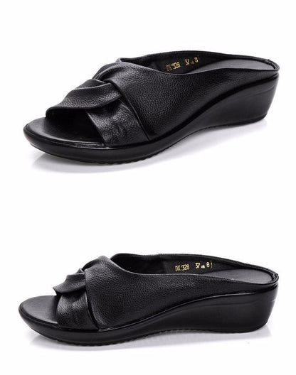 Sandale Wedge din piele naturală