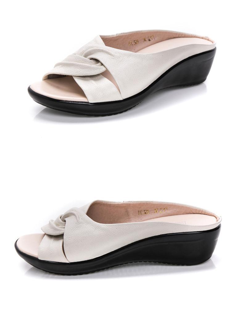 Sandale Wedge din piele naturală