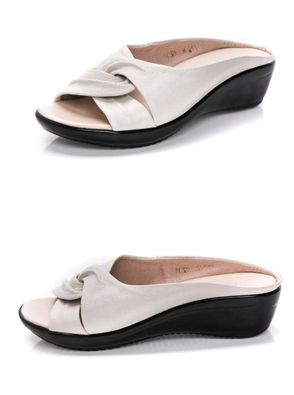 Sandale Wedge din piele naturală