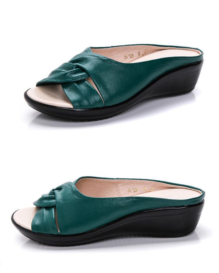 Sandale Wedge din piele naturală