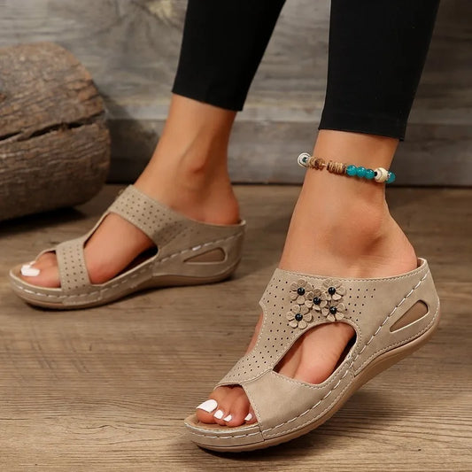 Femei alunecare pe Wedge Heel papuci moi