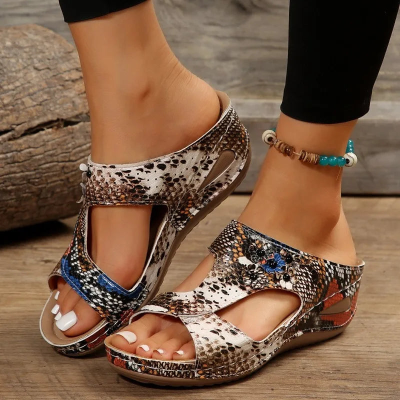 Femei alunecare pe Wedge Heel papuci moi