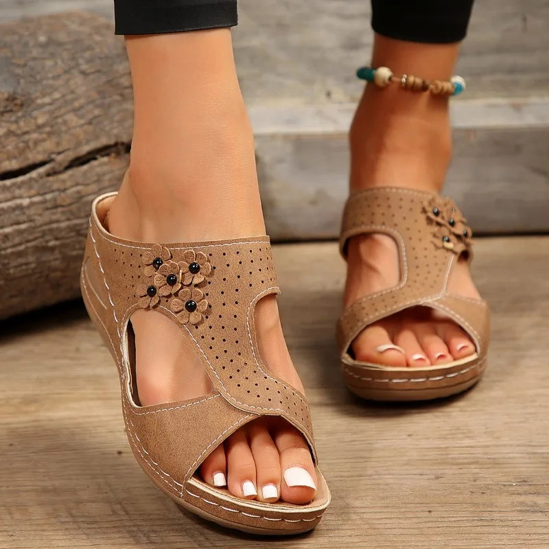 Femei alunecare pe Wedge Heel papuci moi