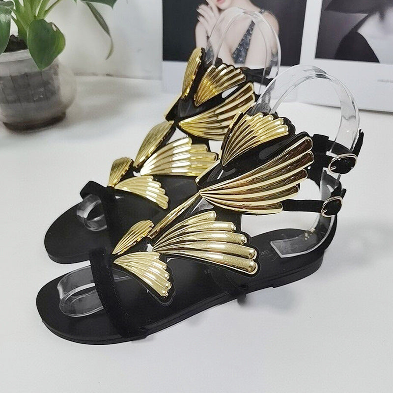 Sandale de vară de susținere elegante și detaliate